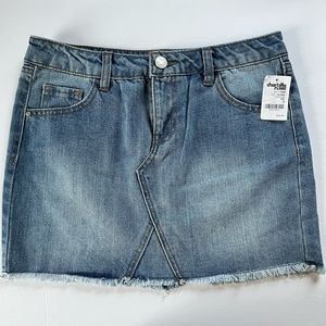 NWT Charlotte Russe Refuge Denim Jean Mini Skirt Size 0